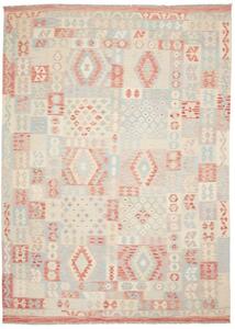 Tappeto Kilim Geometrico Avorio Rosso Mattone 248x350 Cm