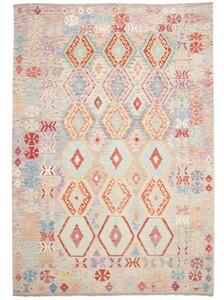 Tappeto Kilim Geometrico Grigio Chiaro Multicolore 207x297 Cm