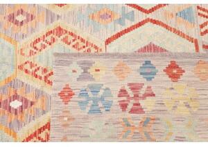 Tappeto Kilim Geometrico Grigio Chiaro Multicolore 207x297 Cm