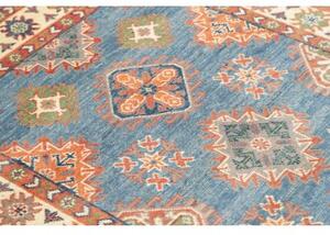 Tappeto Kazak Washed Stilizzato Blu Rosso Ruggine 102x158 Cm