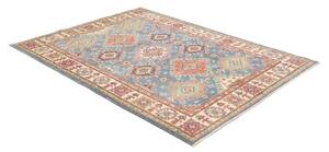 Tappeto Kazak Washed Geometrico Azzurro Avorio 151x199 Cm