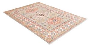 Tappeto Kazak Washed Stilizzato Verde Salvia Rosso Corallo 147x200 Cm