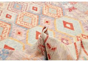 Tappeto Kilim Geometrico Grigio Chiaro Multicolore 207x297 Cm