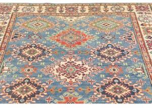 Tappeto Kazak Washed Geometrico Azzurro Avorio 151x199 Cm