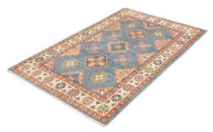 Tappeto Kazak Washed Stilizzato Blu Rosso Ruggine 102x158 Cm