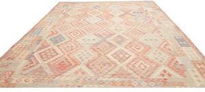 Tappeto Kilim Geometrico Rosa Antico Azzurro 318x392 Cm