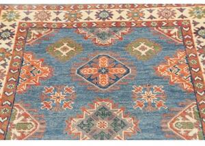 Tappeto Kazak Washed Stilizzato Blu Rosso Ruggine 102x158 Cm