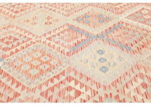 Tappeto Kilim Geometrico Rosa Antico Azzurro 318x392 Cm