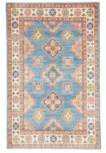 Tappeto Kazak Washed Stilizzato Blu Rosso Ruggine 102x158 Cm