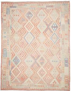 Tappeto Kilim Geometrico Rosa Antico Azzurro 318x392 Cm