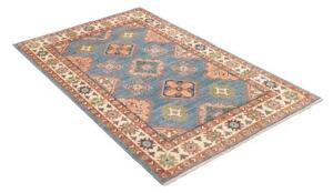 Tappeto Kazak Washed Stilizzato Blu Rosso Ruggine 102x158 Cm