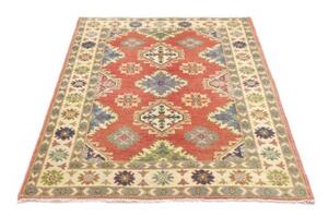Tappeto Kazak Washed Stilizzato Rosso Mattone Beige 105x147 Cm