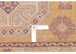 Tappeto Kazak Washed Stilizzato Giallo Senape Viola 100x147 Cm