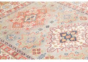 Tappeto Kazak Washed Stilizzato Verde Salvia Rosso Corallo 147x200 Cm