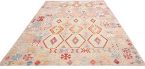 Tappeto Kilim Geometrico Grigio Chiaro Multicolore 207x297 Cm