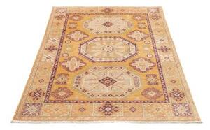 Tappeto Kazak Washed Stilizzato Giallo Senape Viola 100x147 Cm