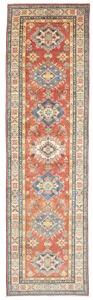 Tappeto Kazak Washed Stilizzato Rosso Blu Corsia 80x297 Cm