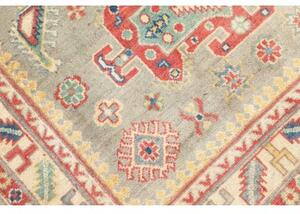 Tappeto Kazak Washed Stilizzato Grigio Azzurro Rosso 120x184 Cm