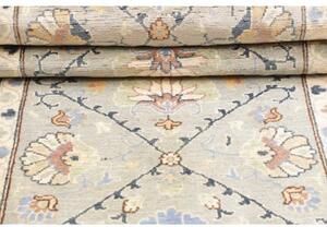 Tappeto Kazak Washed Stilizzato Verde Salvia Blu Corsia 77x302 Cm