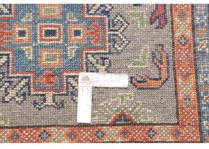Tappeto Kazak Washed Geometrico Grigio Blu 82x198 Cm