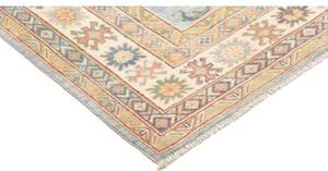 Tappeto Kazak Washed Stilizzato Azzurro Beige 154x201 Cm