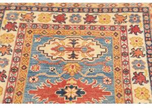 Tappeto Kazak Washed Stilizzato Blu Cielo Avorio Corsia 81x302 Cm