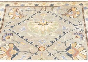 Tappeto Kazak Washed Stilizzato Verde Salvia Blu Corsia 77x302 Cm