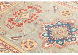Tappeto Kazak Washed Stilizzato Grigio Azzurro Rosso 120x184 Cm