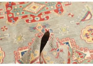 Tappeto Kazak Washed Stilizzato Grigio Azzurro Rosso 120x184 Cm