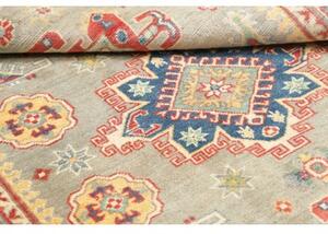 Tappeto Kazak Washed Stilizzato Grigio Azzurro Rosso 120x184 Cm
