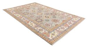 Tappeto Kazak Washed Geometrico Grigio Multicolore 197x296 Cm