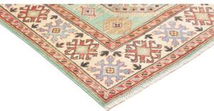 Tappeto Kazak Washed Geometrico Verde Acqua Rosso Mattone 116x175 Cm