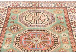Tappeto Kazak Washed Geometrico Verde Acqua Rosso Mattone 116x175 Cm