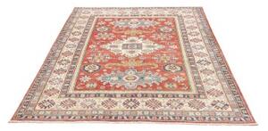 Tappeto Kazak Washed Stilizzato Rosso Mattone Blu Avio 152x202 Cm