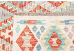 Tappeto Kilim Geometrico Avorio Rosso Mattone 214x296 Cm