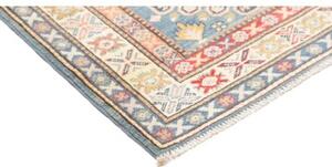 Tappeto Kazak Geometrico Celeste Beige 82x200 Cm