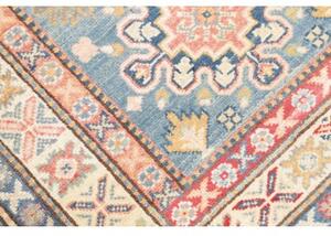 Tappeto Kazak Geometrico Celeste Beige 82x200 Cm