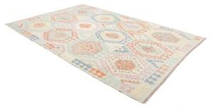 Tappeto Kilim Geometrico Azzurro Beige 205x295 Cm