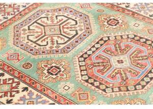Tappeto Kazak Washed Geometrico Verde Acqua Rosso Mattone 116x175 Cm