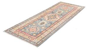 Tappeto Kazak Geometrico Celeste Beige 82x200 Cm