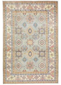 Tappeto Kazak Washed Geometrico Grigio Multicolore 197x296 Cm