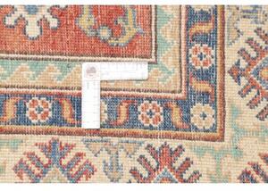 Tappeto Kazak Washed Stilizzato Rosso Mattone Blu Avio 152x202 Cm