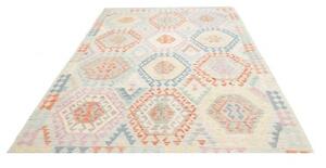 Tappeto Kilim Geometrico Azzurro Beige 205x295 Cm