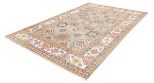 Tappeto Kazak Washed Geometrico Grigio Multicolore 197x296 Cm