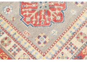 Tappeto Kazak Washed Stilizzato Grigio Rosso Mattone Corsia 80x252 Cm