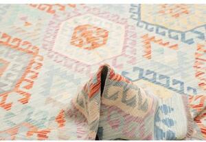 Tappeto Kilim Geometrico Azzurro Beige 205x295 Cm