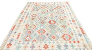 Tappeto Kilim Geometrico Avorio Multicolore 198x297 Cm