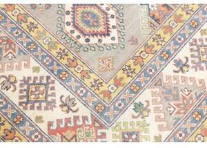 Tappeto Kazak Washed Geometrico Grigio Multicolore 197x296 Cm