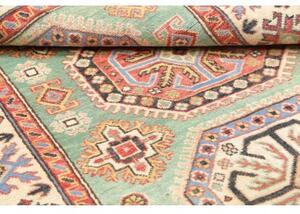 Tappeto Kazak Washed Geometrico Verde Acqua Rosso Mattone 116x175 Cm