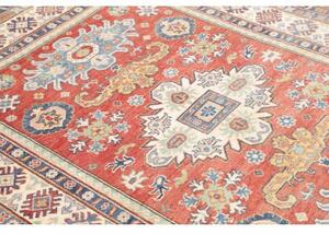 Tappeto Kazak Washed Stilizzato Rosso Mattone Blu Avio 152x202 Cm